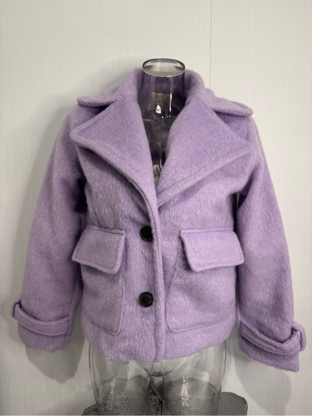 NWT A New Day Cropped Pea Coat Jacket. Calm Lavender Purple. XS.